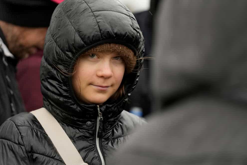 Swedish climate campaigner Greta Thunberg in Erkelenz (AP)