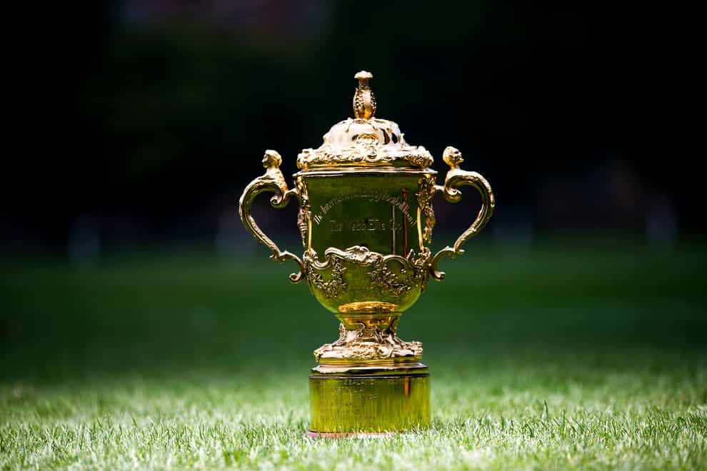 Detail of the Webb Ellis Cup during a photocall at the Rugby School, Warwickshire.