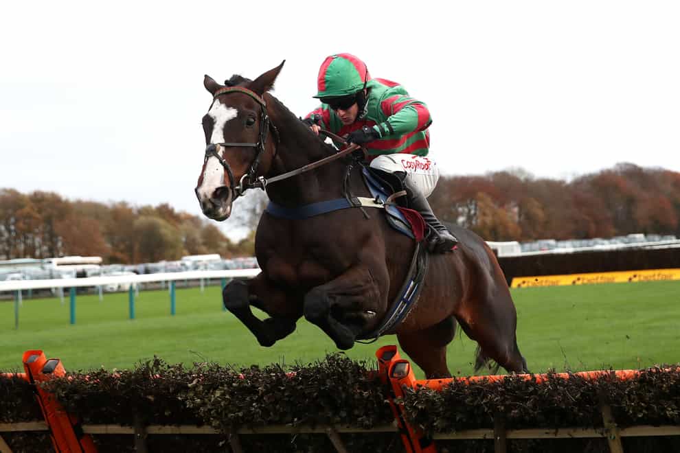Tommy’s Oscar ridden by jockey Danny McMenamin on their way to winning the Betfair Pays Tribute To Andy Stewart Handicap Hurdle during the Betfair Chase Day at Haydock Park (Simon Marper/PA)