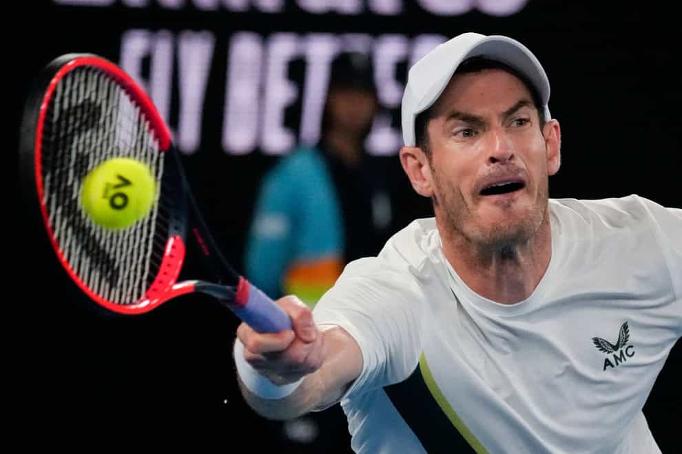 Andy Murray beat 13th seed Matteo Berrettini in five sets in the first round of the Australian Open (Aaron Favila/AP)