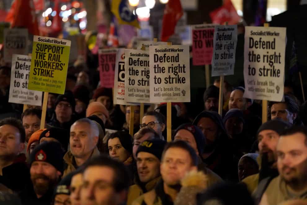 More days were lost to strikes in November than in any month since 2011 (Kirsty O’Connor/PA)