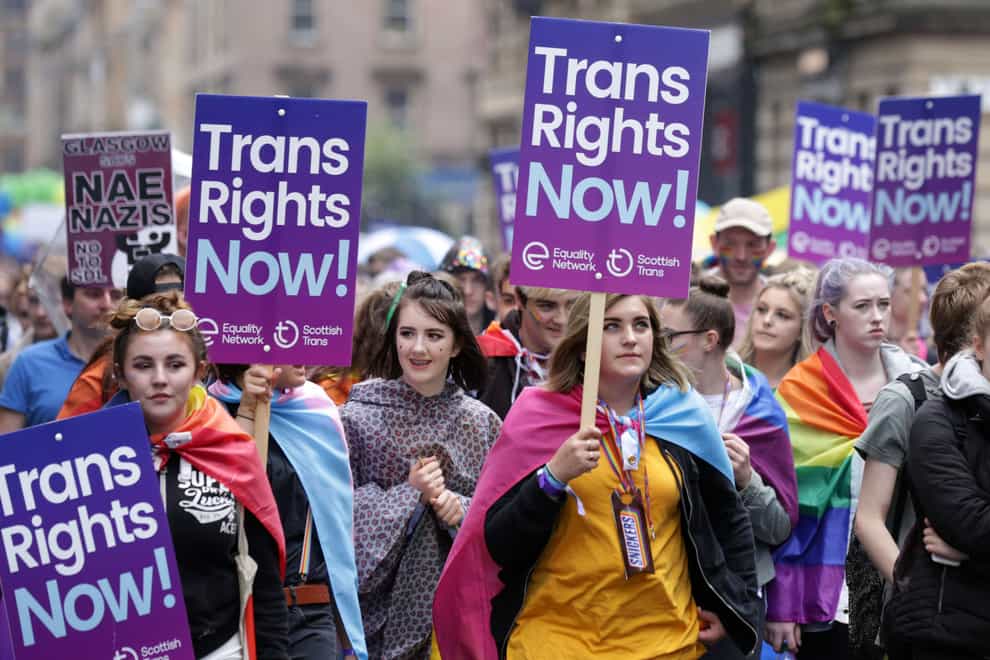 First Minister Nicola Sturgeon said she would ‘stand up and be counted’ in protecting the Scottish Parliament and trans people (PA)