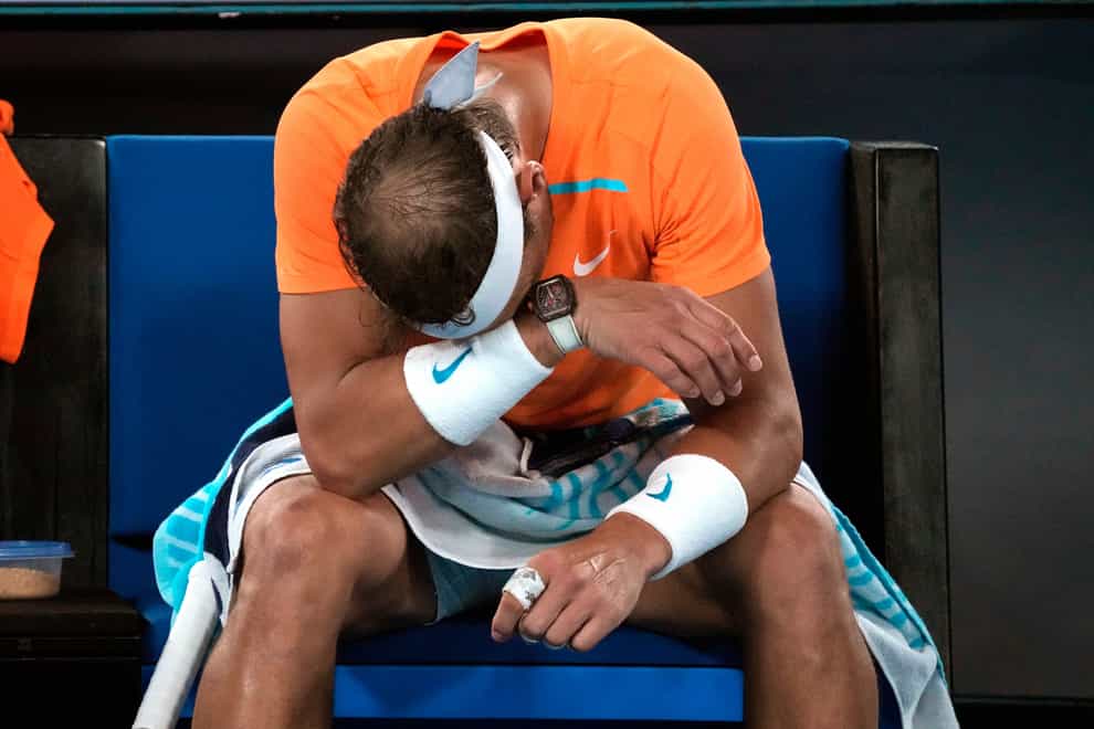 Rafael Nadal was hampered by injury in his Australian Open defeat (Dita Alangkara/AP)