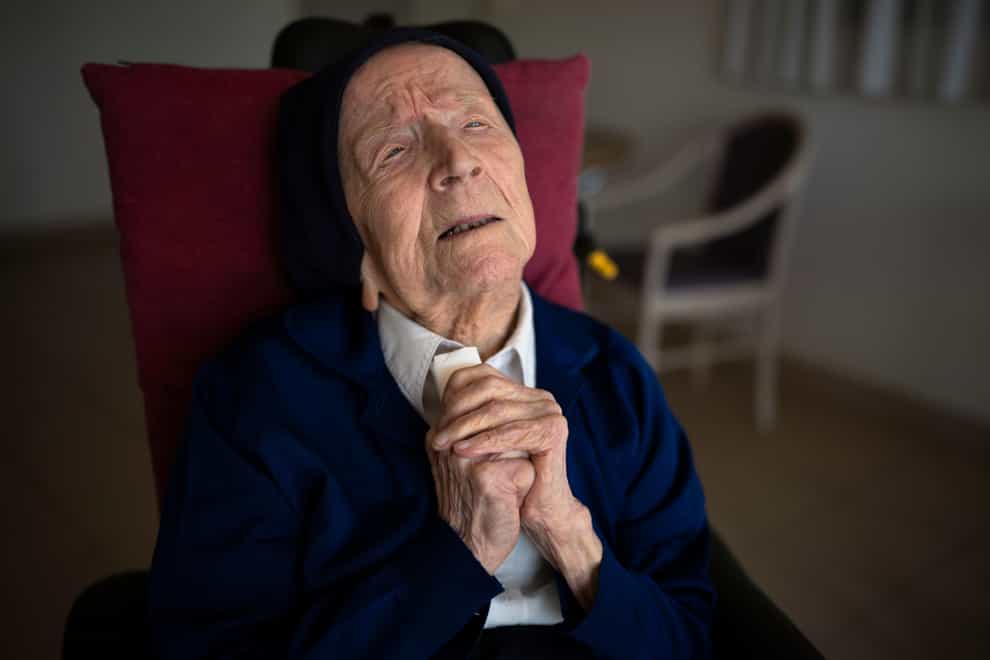 French nun Lucile Randon, known as Sister Andre, who was believed to be the world’s oldest person has died a few weeks before her 119th birthday, a spokesman for her nursing home said (Daniel Cole/AP)