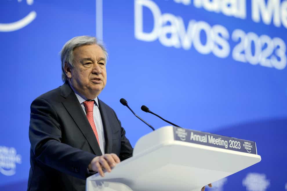 UN Secretary-General Antonio Guterres has said the world is in a ‘sorry state’ because of myriad ‘interlinked’ challenges including climate change and Russia’s war in Ukraine (Markus Schreiber/AP)