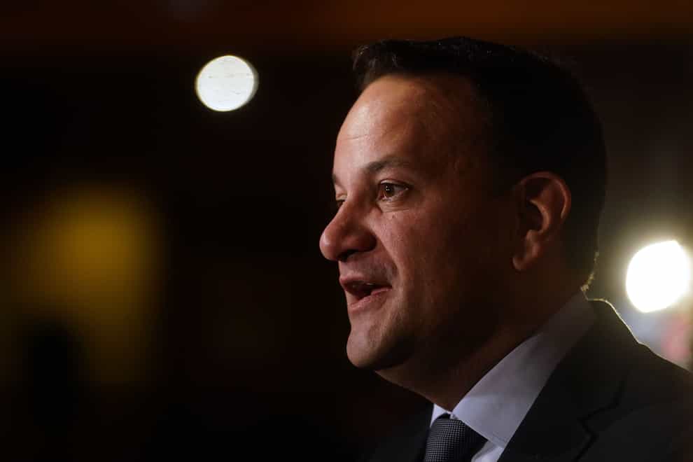 Taoiseach Leo Varadkar speaking to the media as he attends a Christmas lunch held for Ukrainian women and children at Vicar Street, Dublin. Over 100 members of the Ukrainian community in Ireland gathered for a very special lunch hosted by Harry Crosbie at his Vicar St venue in conjunction with Irish Red Cross along with the representative group Ukrainian Action in Ireland. Picture date: Sunday December 18, 2022.