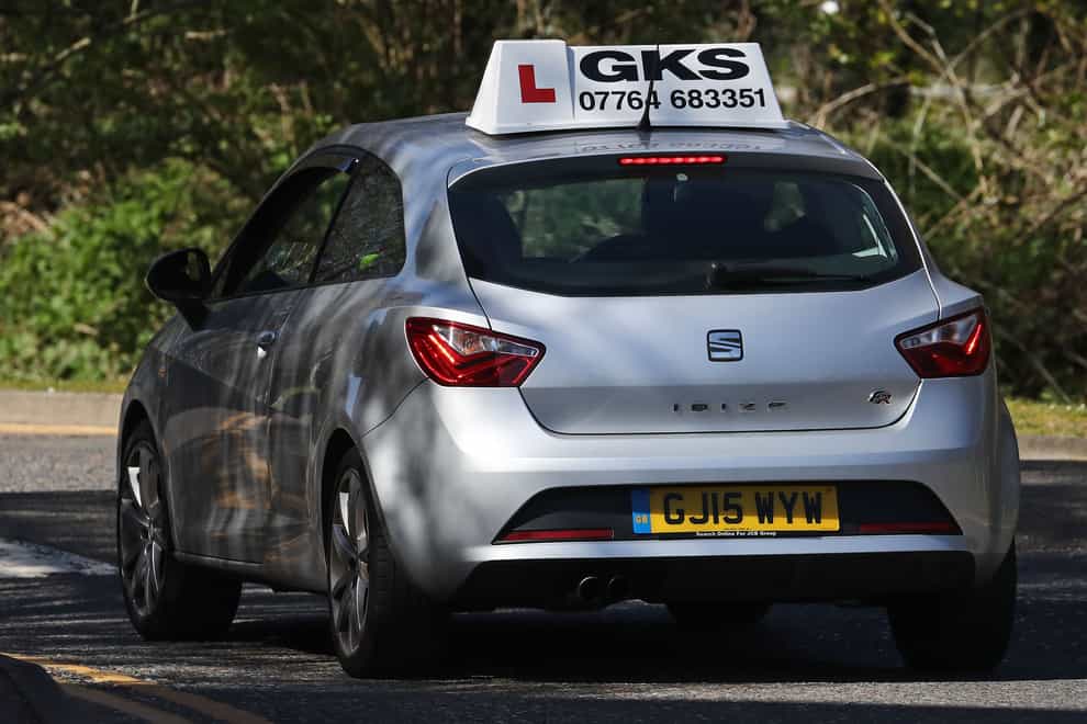 A learner driver starts a driving test from a centre in Ashford, Kent (Gareth Fuller/PA)