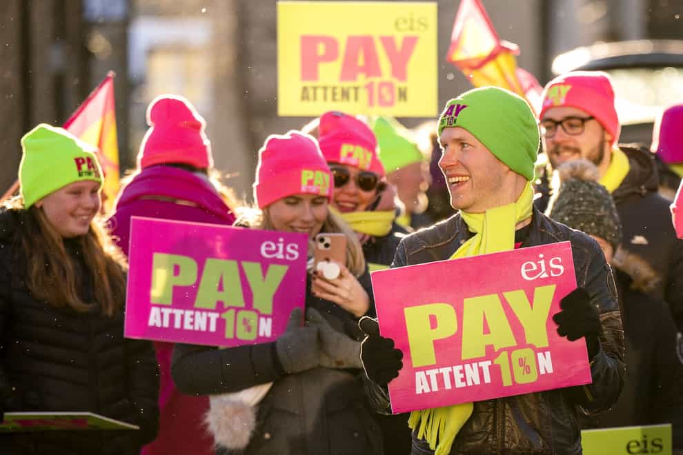Teachers are on strike in Scotland, demanding a 10% pay rise (Jane Barlow/PA)