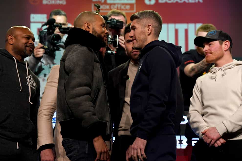 Chris Eubank Jr, left, and Liam Smith had a controversial exchange on Thursday afternoon (Nick Potts/PA)