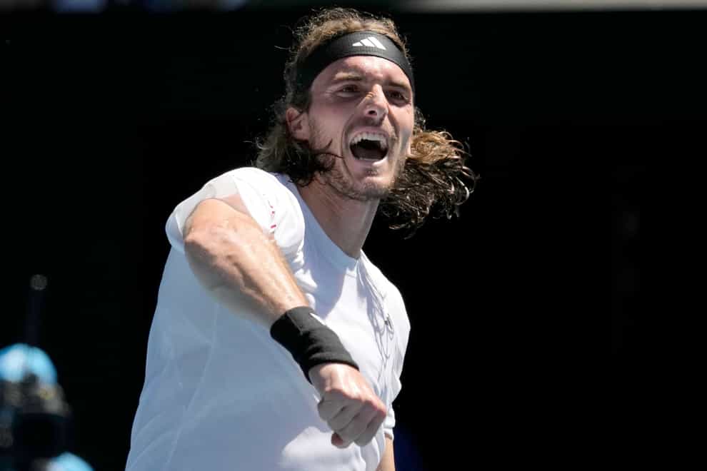 Stefanos Tsitsipas continued his serene progress through the draw to set up a rematch with Jannik Sinner in the fourth round of the Australian Open (Aaron Favila/AP)