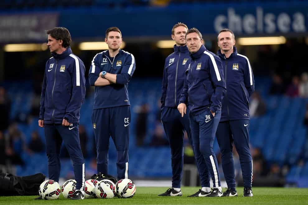 Jason Wilcox, second right, will leave Manchester City to become Southampton’s director of football in the summer (Andrew Matthews/PA)