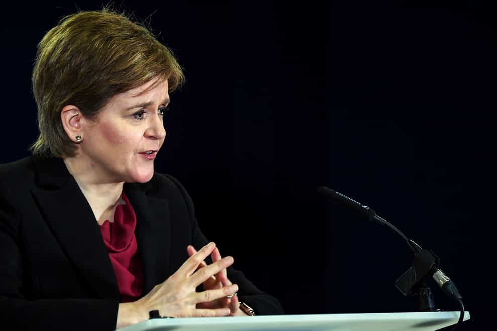 The First Minister was speaking at a press conference on Monday (Andy Buchanan/PA)