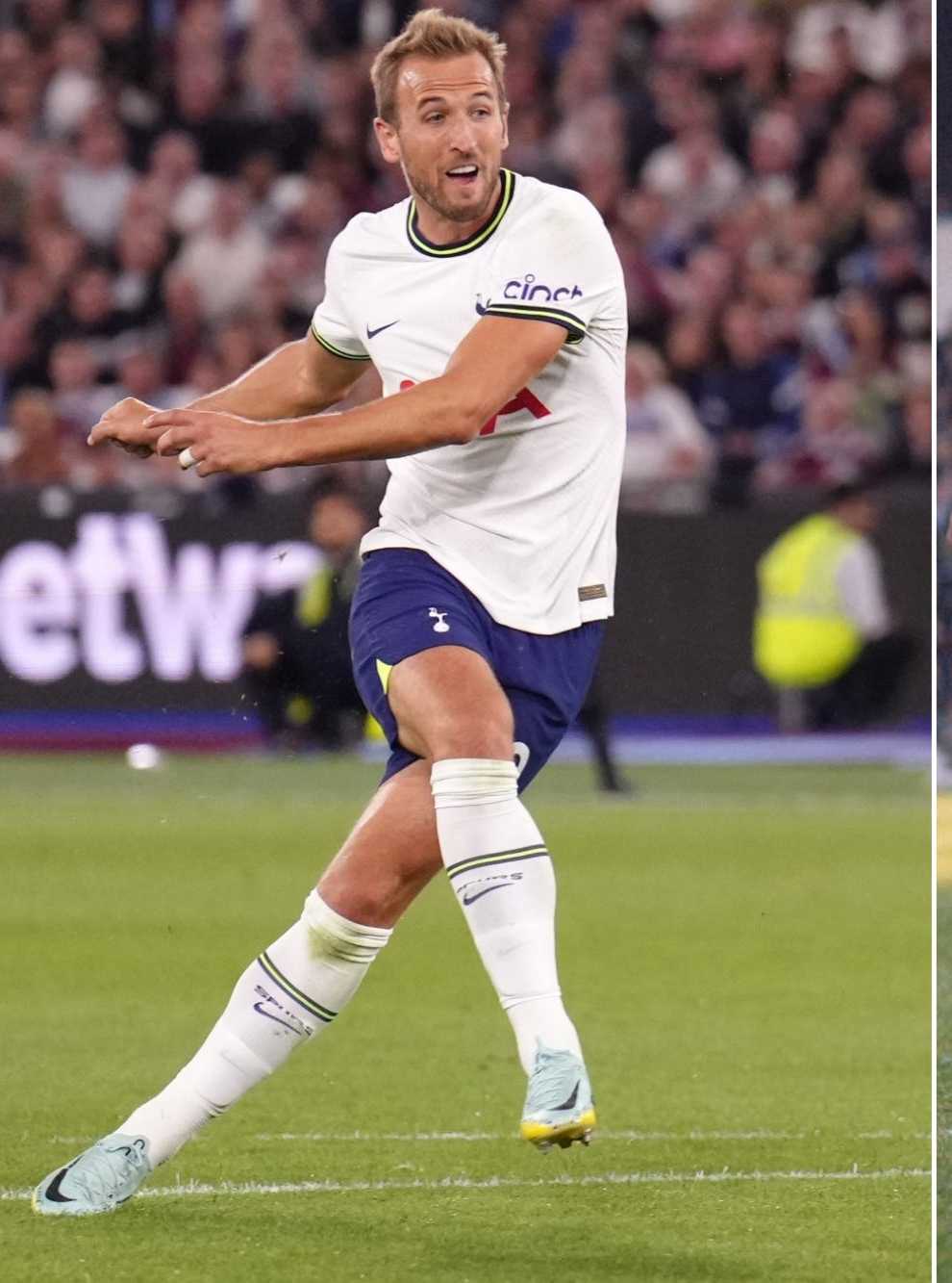 Harry Kane, left, has matched Jimmy Greaves’ Tottenham scoring record (PA)