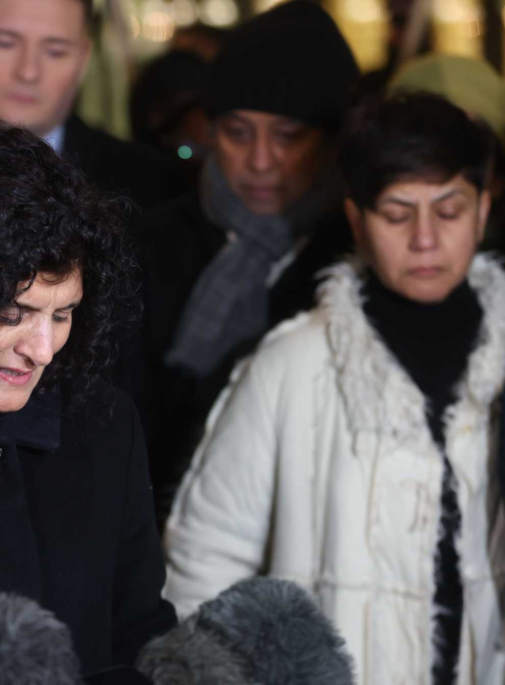 Farah Naz, Zara Aleena’s aunt reads a statement outside the Old Bailey in London (David Parry/PA)