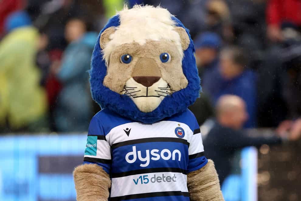 Bath’s mascot, Maximus the Lion, looks on ahead of the Gallagher Premiership match against Newcastle in December (Steven Paston/PA)