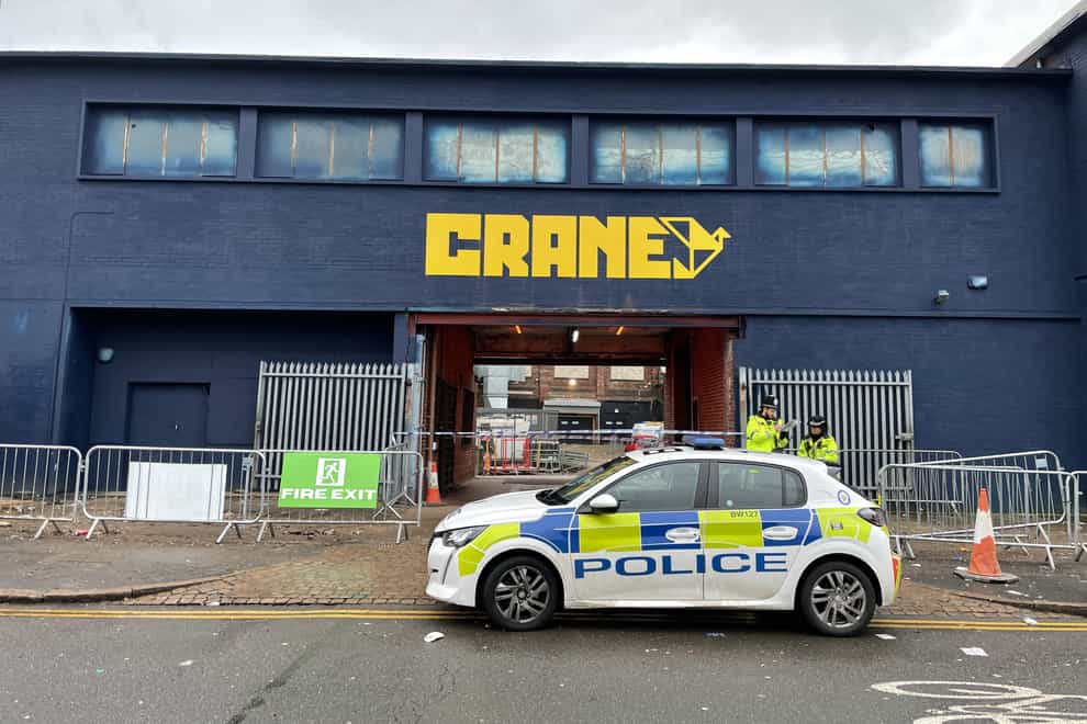 Police outside the Crane nightclub in Digbeth, Birmingham (Phil Barnett/PA)
