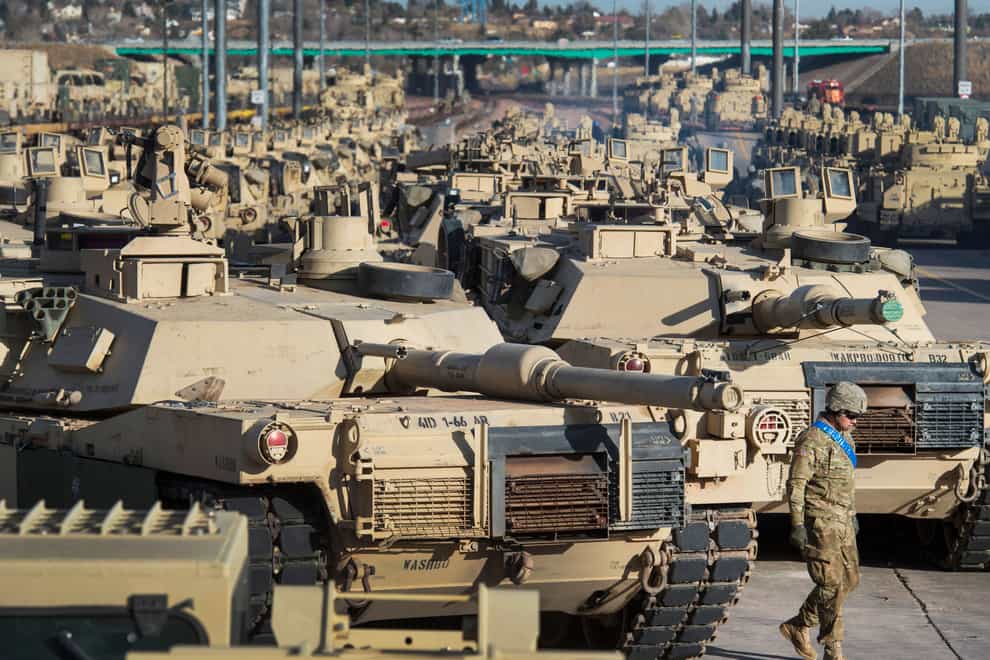 M1 Abrams tanks at Fort Carson in Colorado Springs (Christian Murdock/The Gazette/AP)