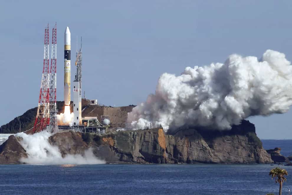 An H2A rocket lifts off from Tanegashima Space Centre in Kagoshima, southern Japan (Kyodo News/AP)