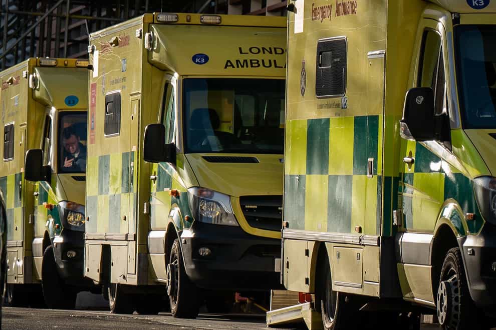 Ambulance handover delays outside hospitals in England have dropped to their lowest level this winter (Aaron Chown/PA)