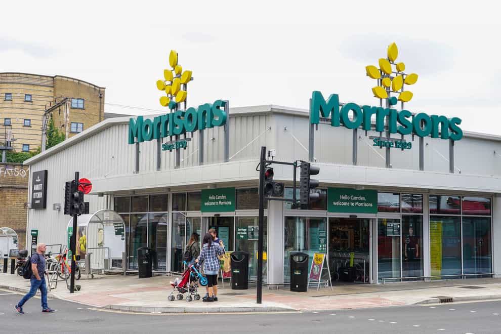 A branch of Morrisons supermarket in Camden, London. The retailer saw earnings slip over the past year amid a consumer spending squeeze (Ian West/PA)
