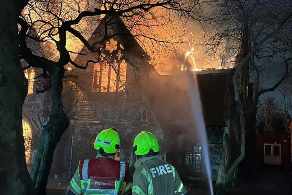 The church was completely destroyed by the fire (LFB)