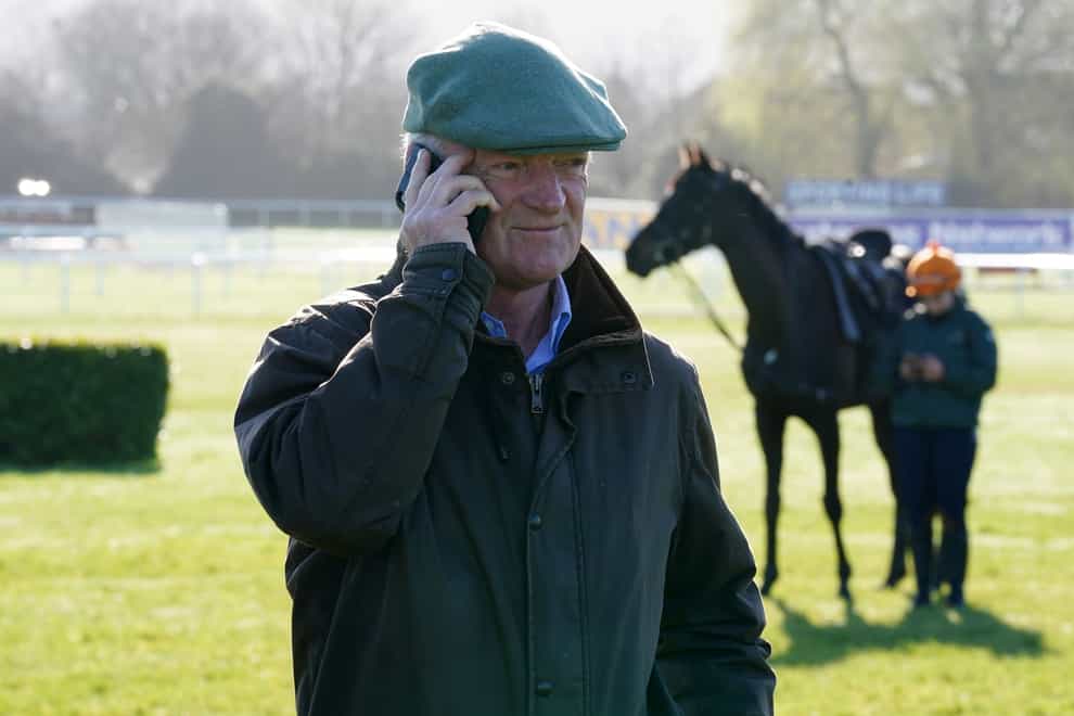 Trainer Willie Mullins on the gallops during day three of the Cheltenham Festival at Cheltenham Racecourse. Picture date: Thursday March 17, 2022.