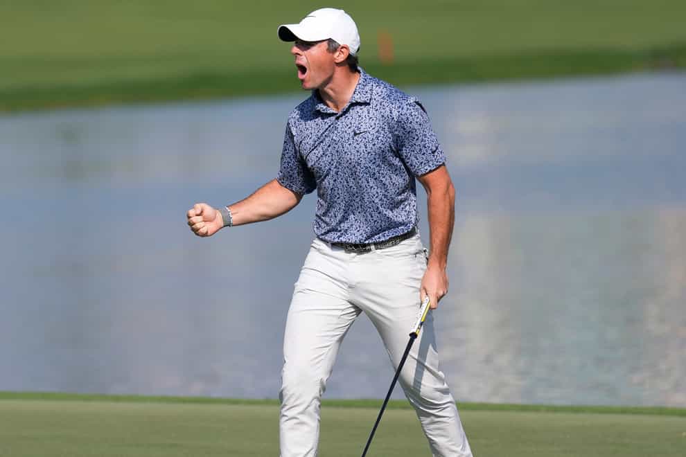 Rory McIlroy birdied the final two holes to win a thrilling Hero Dubai Desert Classic for the third time (Kamran Jebreili/AP)