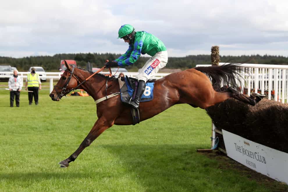 Ga Law ridden by Daryl Jacob clears a fence before going on to win the Subscribe To Racing TV On YouTube Handicap Chase at Exeter Racecourse (David Davies/PA)