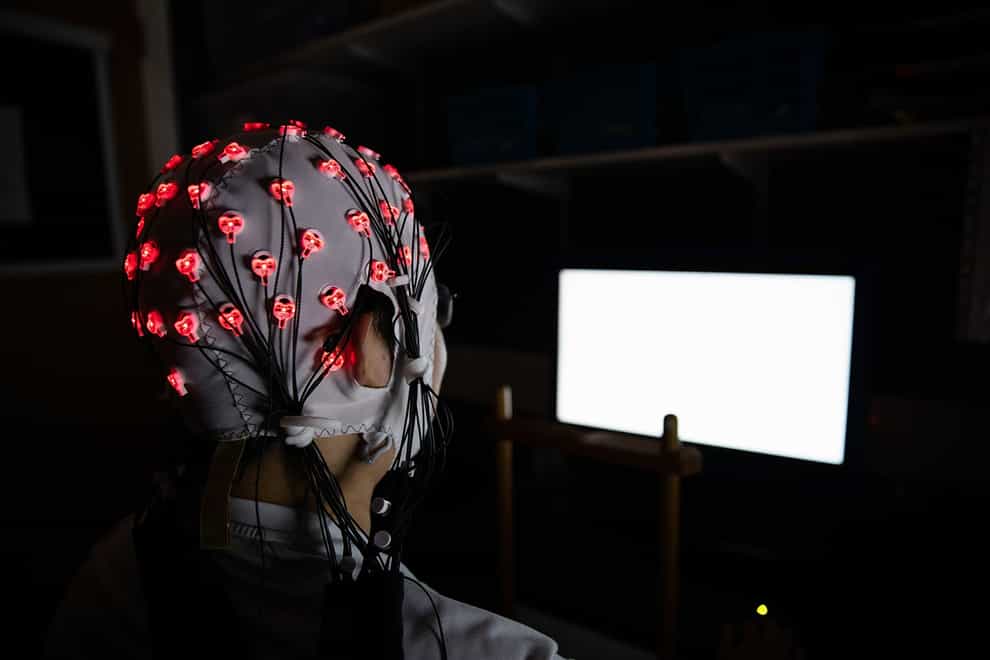 The brainwaves experiment set-up in the Adaptive Brain La, (Cambridge University/PA)