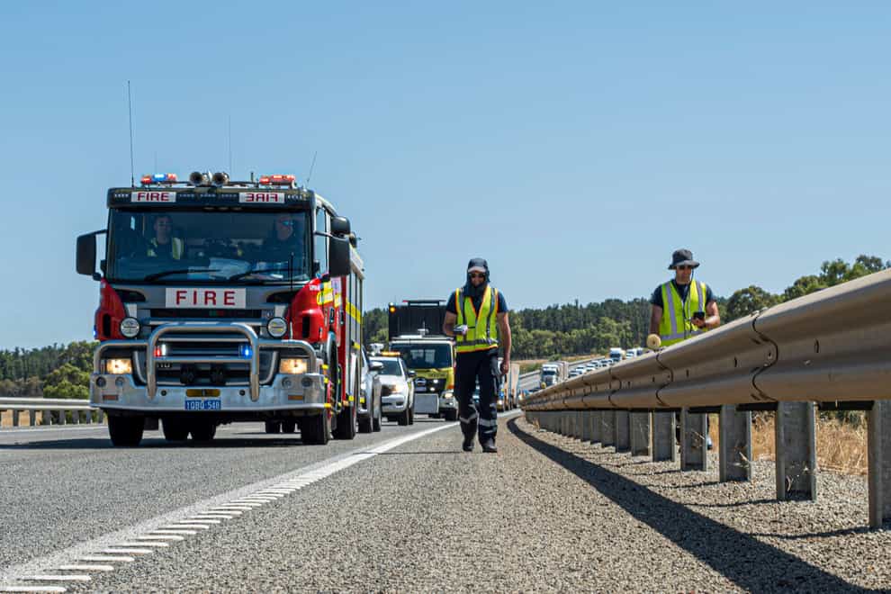 The capsule is believed to have fallen off a truck being transported on a freight route on the outskirts of Perth (Department of Fire and Emergency Services via AP)