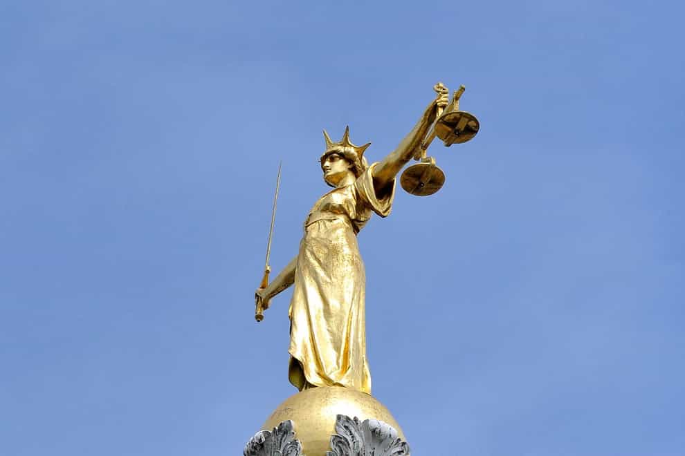 The statue of Lady Justice on the dome of the Old Bailey (PA)