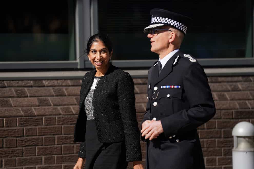 Home Secretary Suella Braverman called on police to focus on community crime and anti-social behaviour (Kirsty O’Connor/PA)