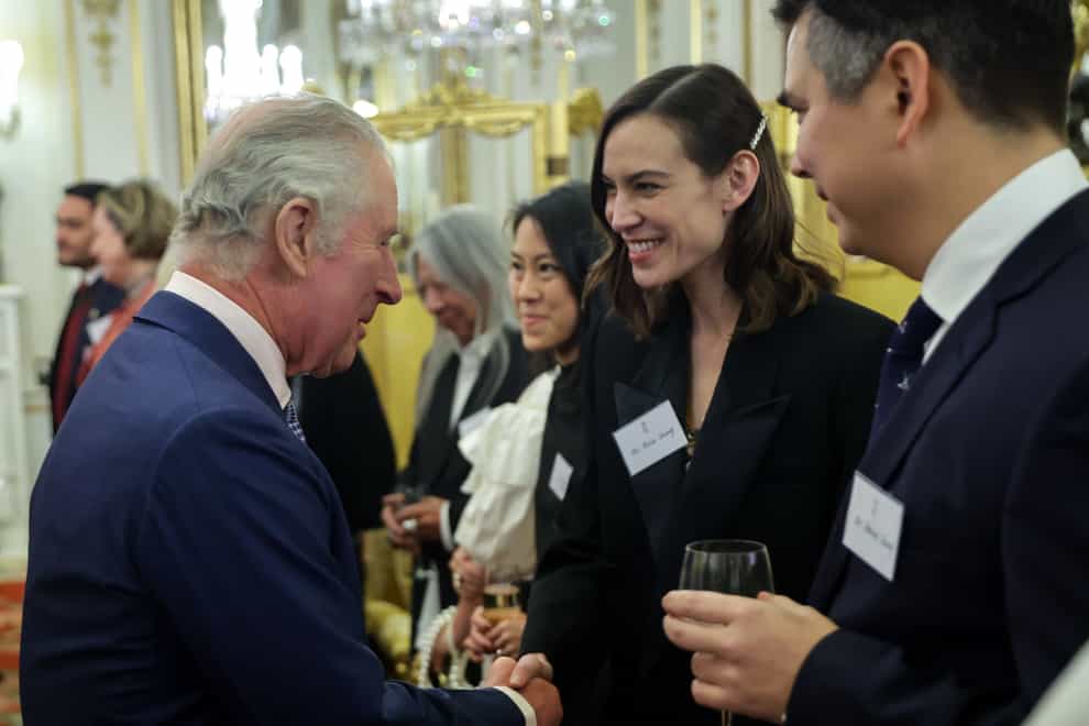 The King spoke with fashion designer Alexa Chung at a reception to celebrate British East and South-East Asian communities. (Chris Jackson)