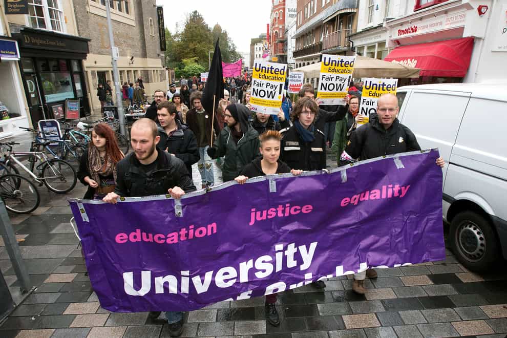 Higher education workers are walking out over the coming days in a third wave of strikes over pay (Chris Ison/PA)