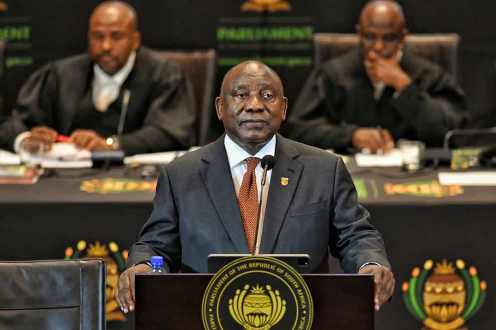 Cyril Ramaphosa delivers his State of the Nation address (GCIS via AP)