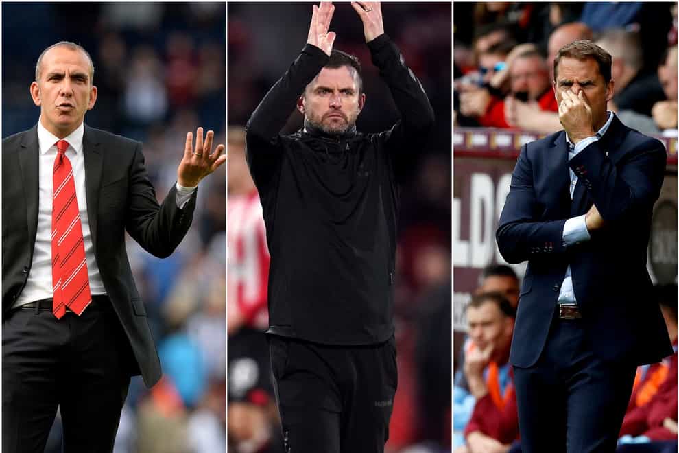 Nathan Jones joins Paolo Di Canio ( left) and Frank De Boer (right) on the list of shortest Premier League reigns (Martin Rickett/John Walton/PA)