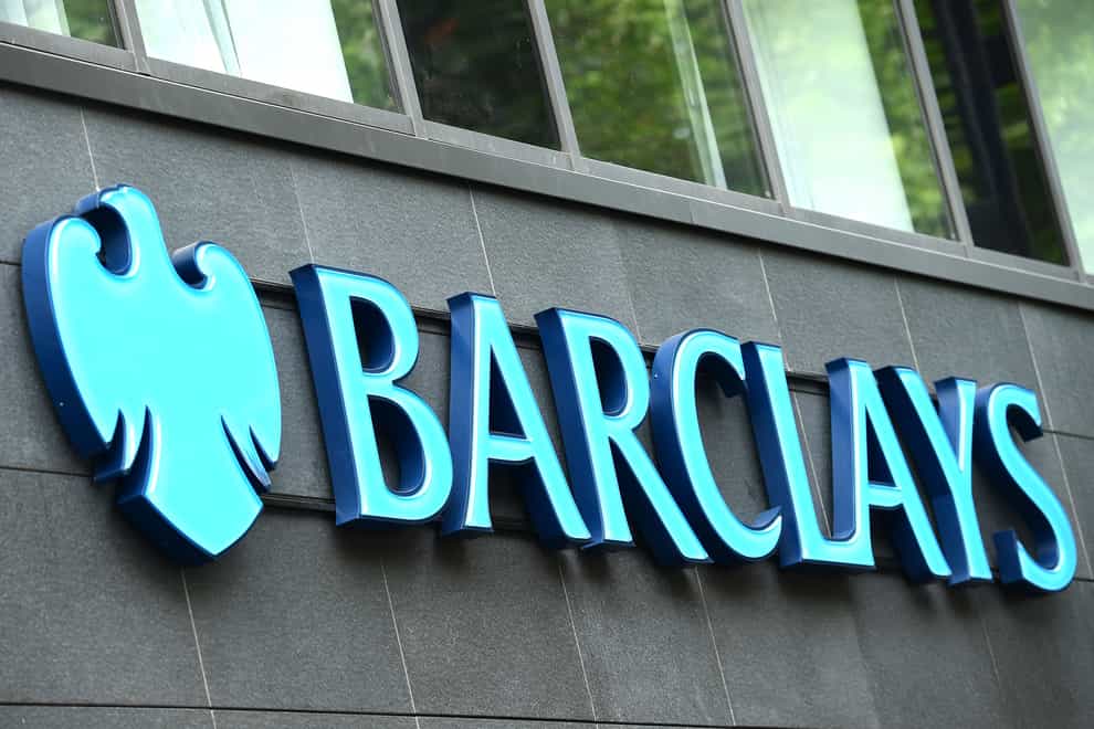 Barclay said its pre-tax profits totalled £7 billion in 2022, down from £8 billion in 2021, sending its shares tumbling by 10% (Ian West/ PA)