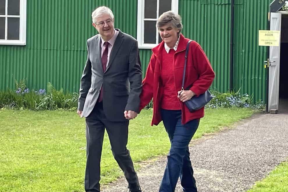Wales’s First Minister Mark Drakeford and wife Clare (Bronwen Weatherby/PA)