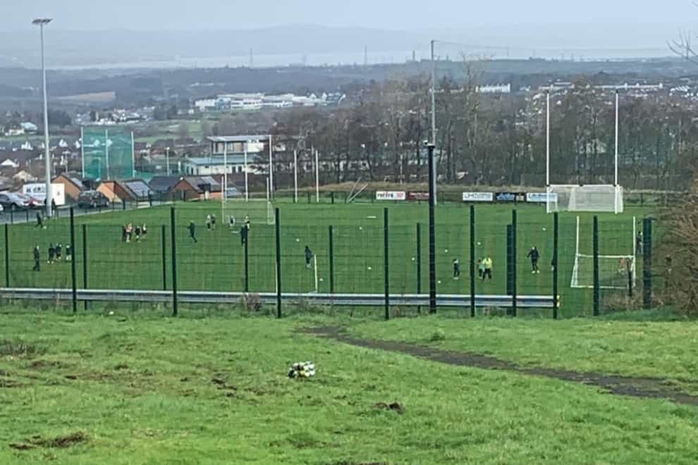The device in Londonderry was discovered close to where children were playing football (PSNI/PA)