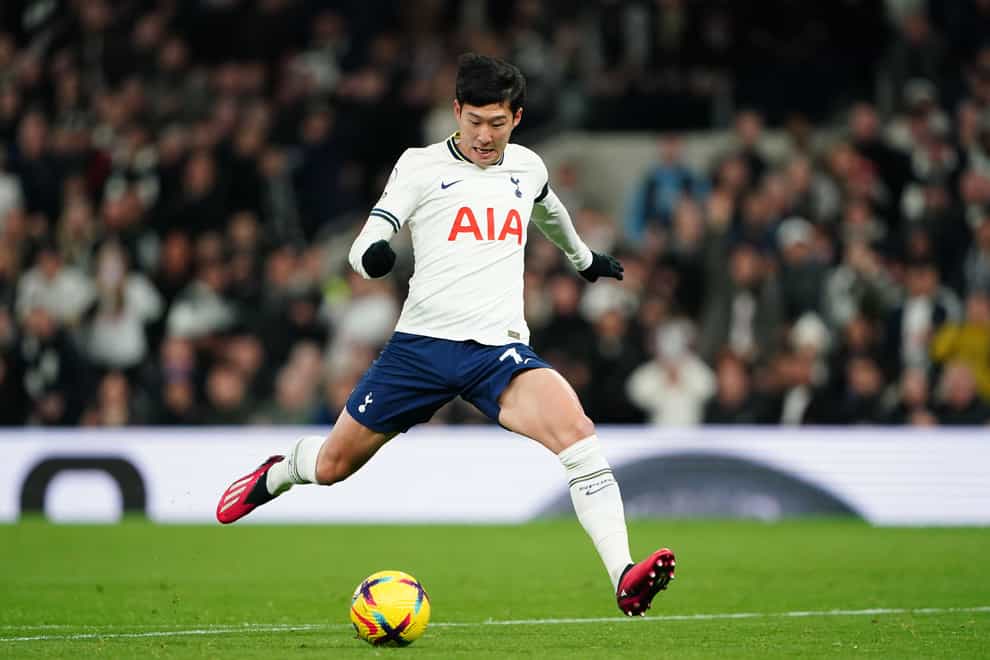 Tottenham’s Son Heung-min was subjected to racist abuse online during his side’s win over West Ham (Zac Goodwin/PA)