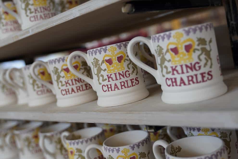 A pottery company with strong royal connections has launched hand-painted commemorative mugs marking the forthcoming coronation of the King (Jacob King/PA)