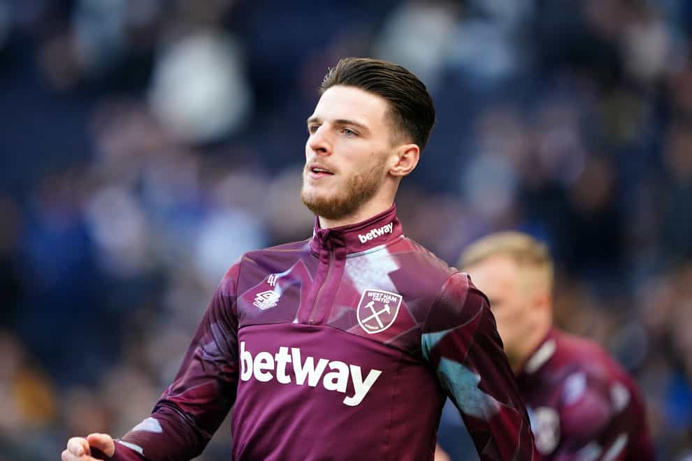 West Ham captain Declan Rice expressed his frustration after their defeat at Tottenham (Zac Goodwin/PA)