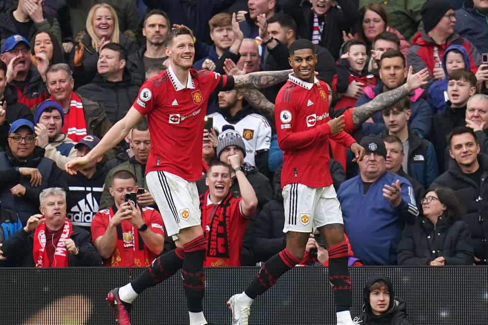 Marcus Rashford, right, starred for Manchester United again (Nick Potts/PA)