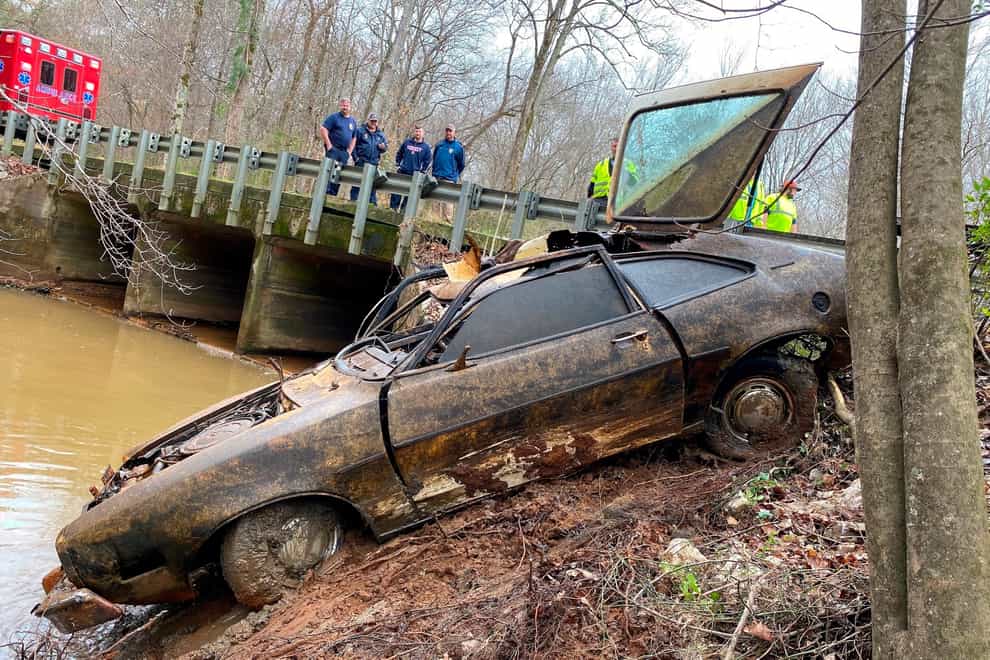 The bones found in a submerged Ford Pinto have been matched to missing student Ryan Clinkscales (Maj. Terry “Tj” Wood/Chambers County Sheriff’s Department via AP, File)