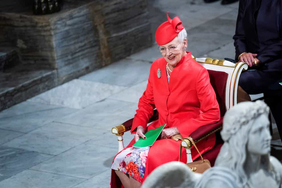 Queen Margrethe II attending a church service in Copenhagen Cathedral to mark the 50th anniversary of her accession to the throne on September 11 2022 (Martin Sylvest/Ritzau Scanpix via AP, File)