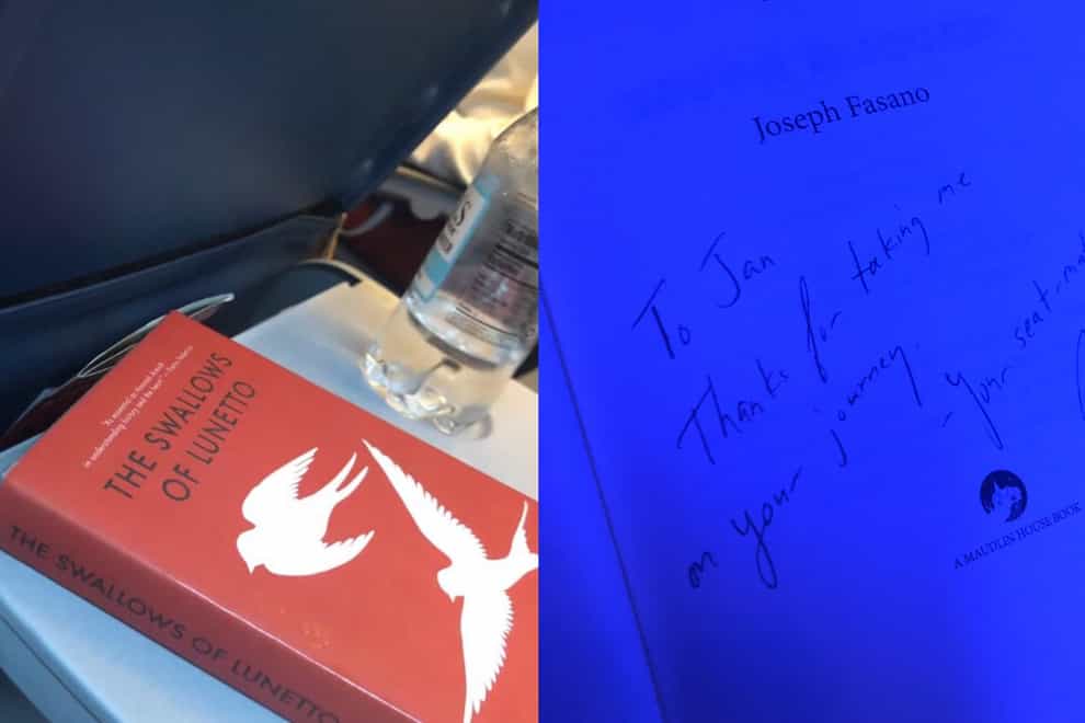 An author flying to Scotland to promote his latest novel enjoyed a ‘very funny moment’ when he noticed the stranger sitting next to him on the flight was reading his new book (Joseph Fasano/PA)