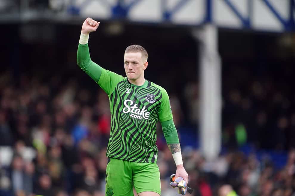 Jordan Pickford is set to sign a new contract at Everton (Peter Byrne/PA)