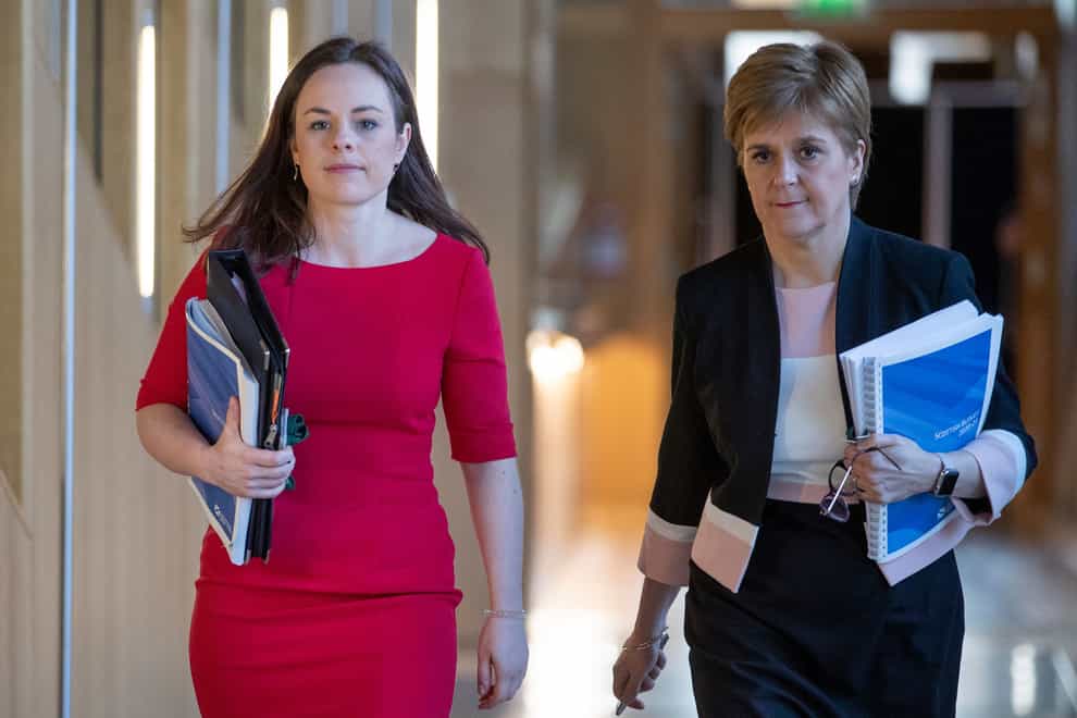 Kate Frobes (left) is hoping to succeed Nicola Sturgeon as Scotland’s next first minister (Jane Barlow/PA)