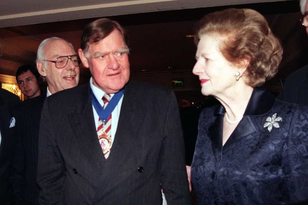 Sir Bernard Ingham and Baroness Thatcher (Tony Harris/PA)
