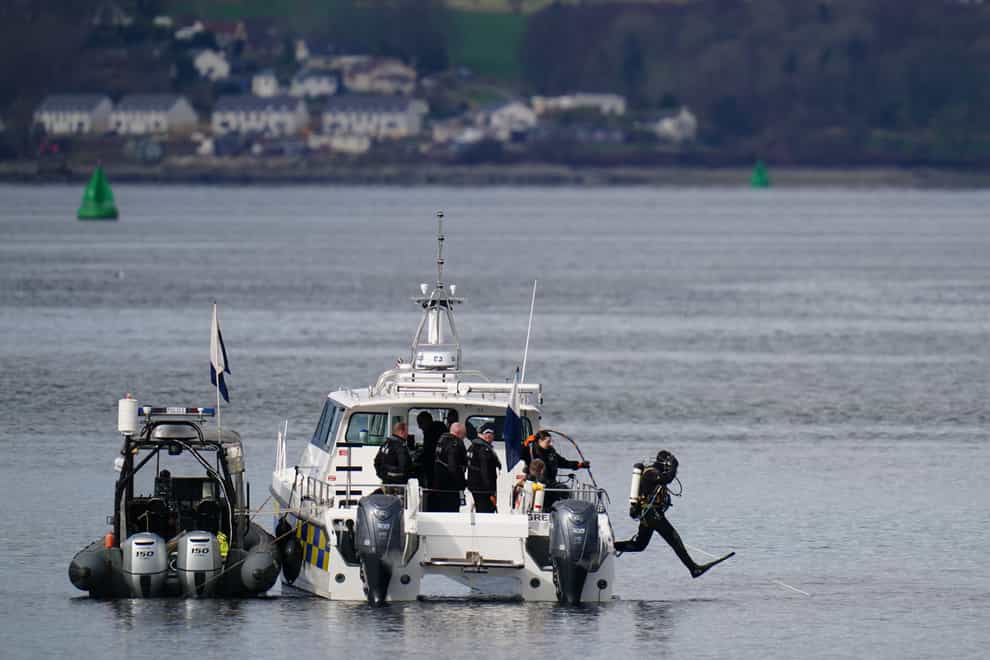 Two bodies have been recovered after a tugboat capsized in the Firth of Clyde at Greenock (Jane Barlow/PA)
